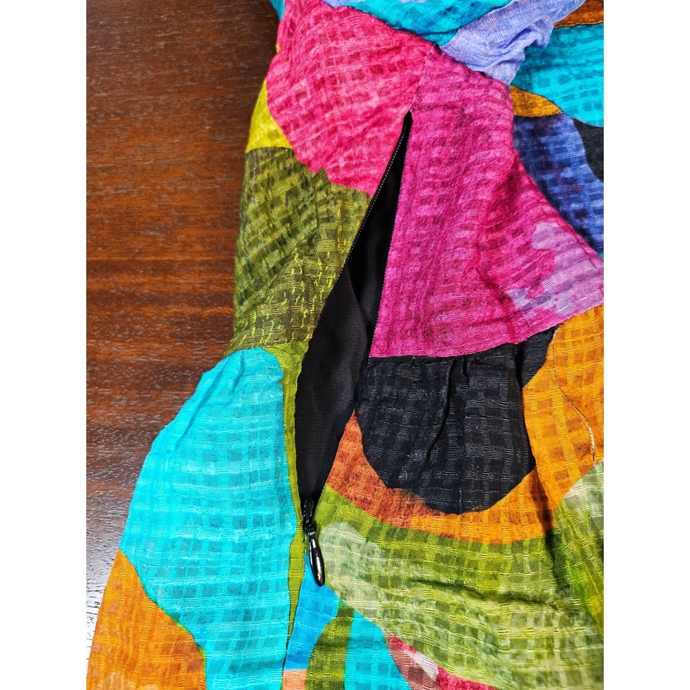 Marie Oliver Kaylee Top Jewel Multi Color Silk Linen Puff Sleeve Blouse - Picture 8 of 11